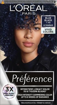 Loreal Preference Vivid Colors Farba Do Włosów 1.102 Blue Black 2X60 ml 54Ml 