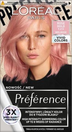 Loreal Preference Vivid Colors Farba Do Włosów 9.213 Rose Gold 2X60 ml 54Ml 