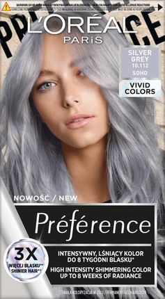 Loreal Preference Vivid Colors Farba Do Włosów 10.112 Silvergrey 2X60 ml 54Ml 