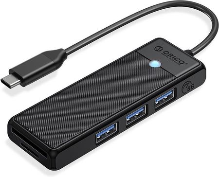 Orico Hub USB-C 3x USB-A czytnik kart 5Gbps czarny (PAPW3ATC3015BKEP)