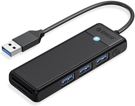 Orico Hub USB-A 3x USB-A czytnik kart 5Gbps czarny (PAPW3ATU3015BKEP)