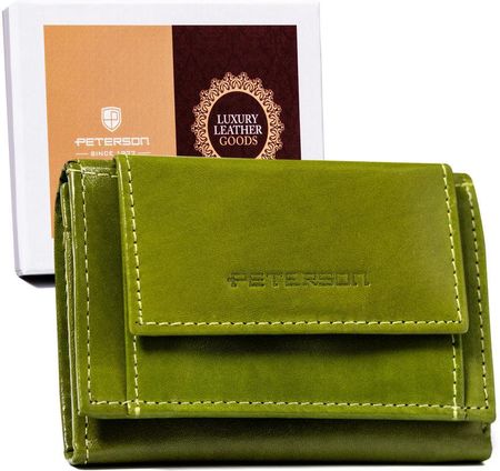 Mały, skórzany portfel damski z systemem RFID Protect — Peterson
