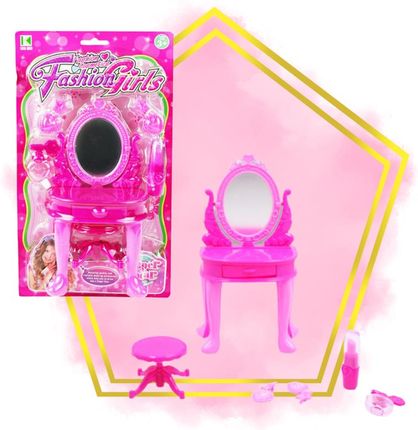 Gazelo Zestaw Różowa Toaletka Dla Lalki Z Akcesoriami