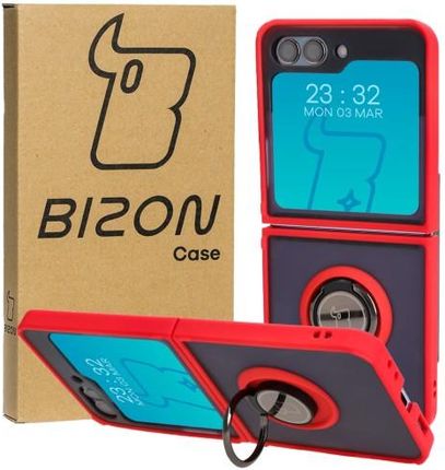 Bizon Etui Case Hybrid Ring Do Samsung Galaxy Z Flip5 Czerwone
