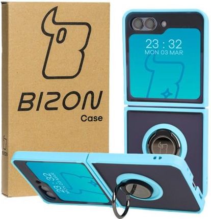 Bizon Etui Case Hybrid Ring Do Samsung Galaxy Z Flip5 Błękitne