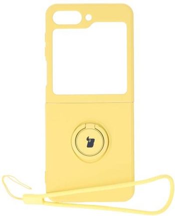 Bizon Etui Case Silicone Ring Sq Do Samsung Galaxy Z Flip5 Żółte