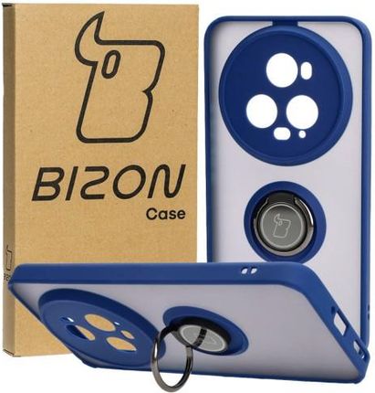 Bizon Etui Case Hybrid Ring Do Honor Magic 5 Pro Granatowe