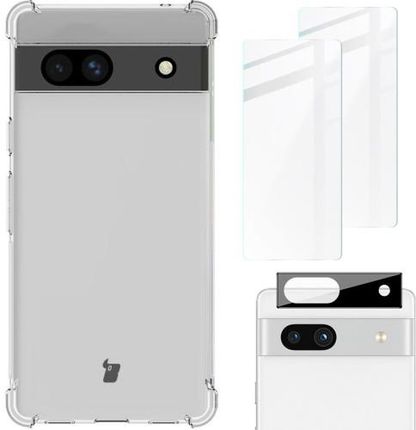 Bizon Etui 2X Szkło Obiektyw Case Clear Pack Do Google Pixel 7A Przezroczyste