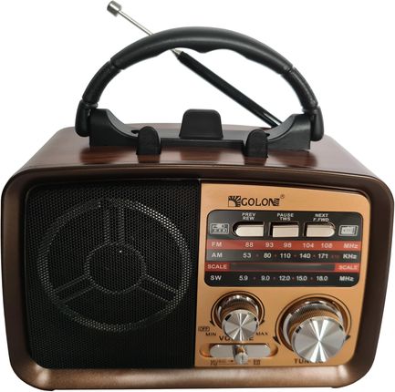 Radio Vintage PRL FM akumulatorowe z Bluetooth USB Brązowy