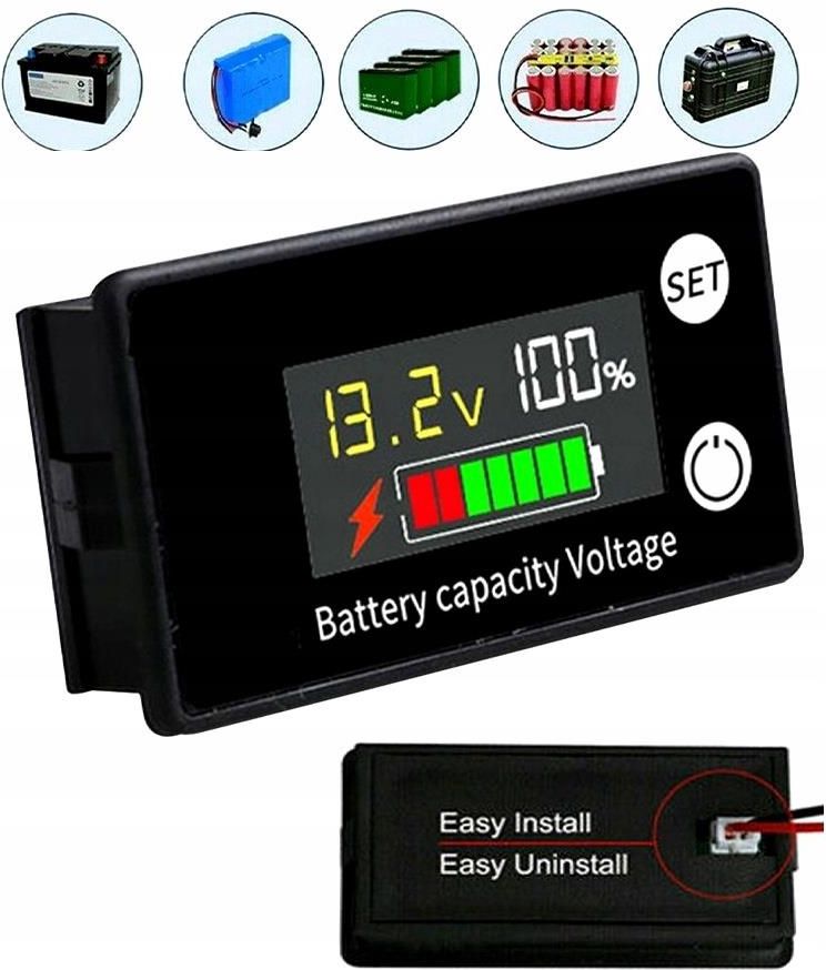 Wattmetro LCD DC 8-100V 20A - Misuratore Tensione Corrente Potenza KWh Per Impianti Elettrici