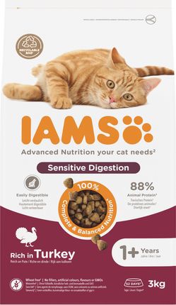 IAMS for Vitality Sensitive Digestion Adult & Senior z indykiem 3kg