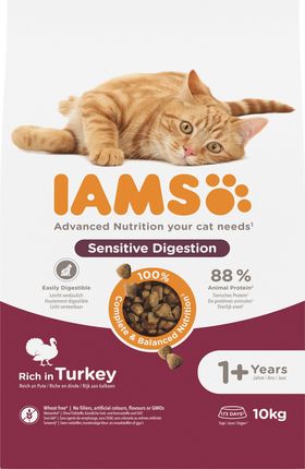 IAMS for Vitality Sensitive Digestion Adult & Senior z indykiem 2x10kg