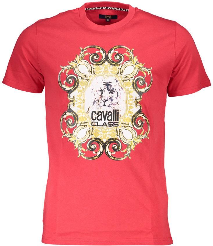 Cavalli Class Rosso Cotton Men T-Shirt main image 1