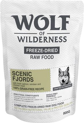 Wolf Of Wilderness Scenic Fjords Renifer Łosoś I Kurczak 800g