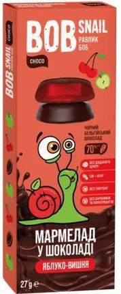 Bob Snail Eco Snack Przekąska Galaretki Jabłko Wiśnia W Ciemnej Czekoladzie Bez Dodatku Cukru Glutenu 27G