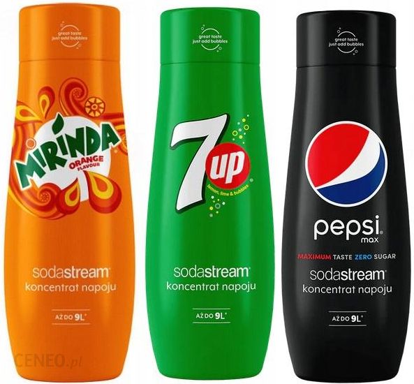 Zestaw syropów SodaStream Pepsi, Pepsi Max, Mirinda, 7up 