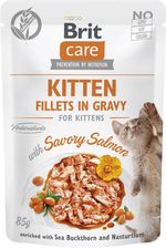 Brit Care Cat Kitten Fillets In Gravy With Savory Salmon Enriched With Sea Buckthorn And Nasturtium 12x85G
