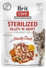 Brit Care Cat Sterilized Fillets In Gravy With Hearty Duck Enriched With Sea Buckthorn And Nasturtium 12x85G