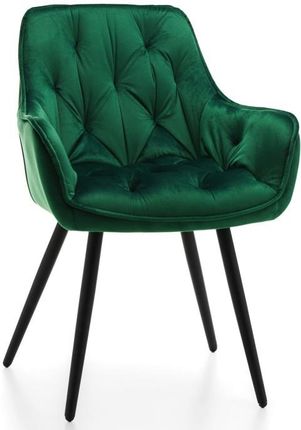 krzesło SIENA tapicerowane pikowane welurowe zielone