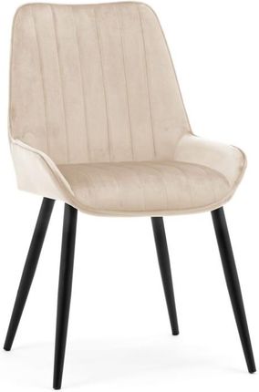 krzesło LUCA tapicerowane pikowane beżowe