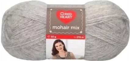Włóczka RED HEART Mohair Mix z wełną / 00195 SZARA