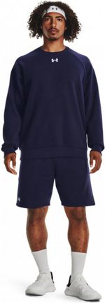 Męska bluza dresowa nierozpinana bez kaptura Under Armour UA Rival Fleece Crew - granatowa - zdjęcie 5