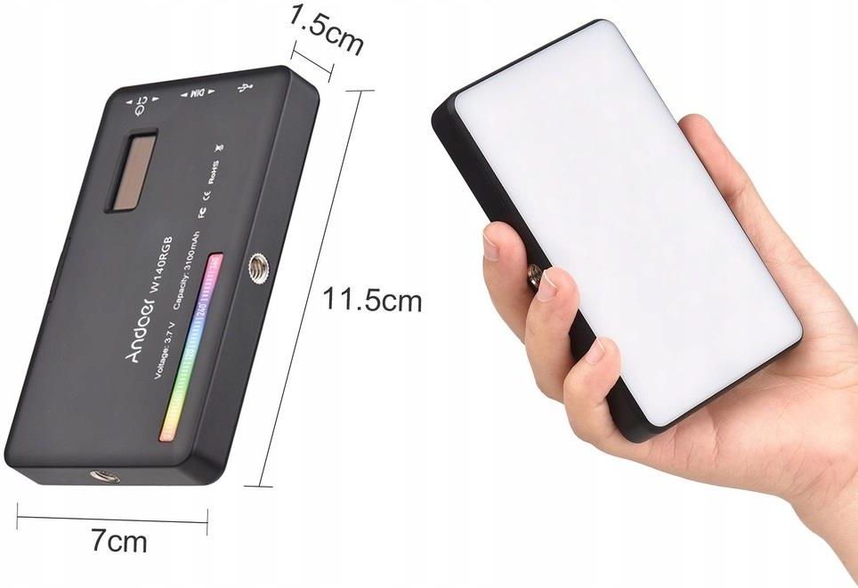 Lampa Andoer W140 RGB LED Video Fotograficzna - Ceny i opinie na Ceneo.pl