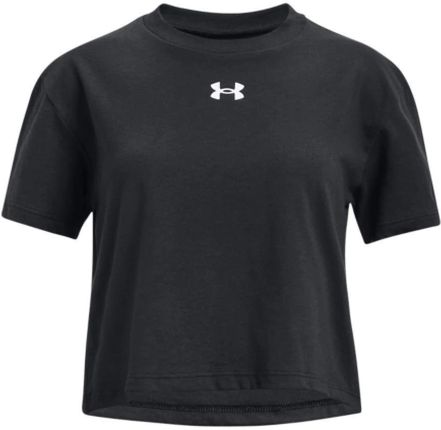 Dziewczęcy t-shirt crop top Under Armour UA Crop Sportstyle Logo Short Sleeve - czarny