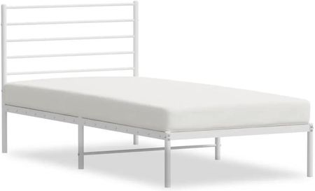 vidaXL Metalowa rama łóżka z wezgłowiem biała 90x200cm 352361