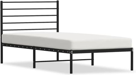 vidaXL Metalowa rama łóżka z wezgłowiem czarna 80x200cm 352310