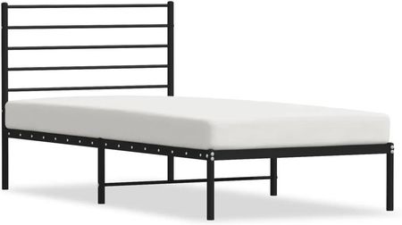 vidaXL Metalowa rama łóżka z wezgłowiem czarna 90x200cm 352312