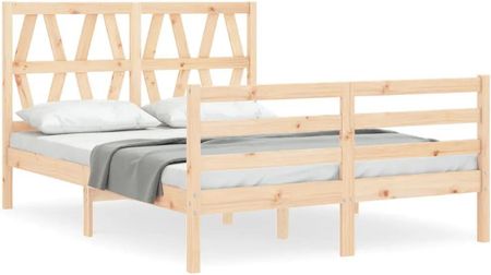vidaXL Rama łóżka z wezgłowiem 4FT mała podwójna lite drewno 120x190cm 3194346