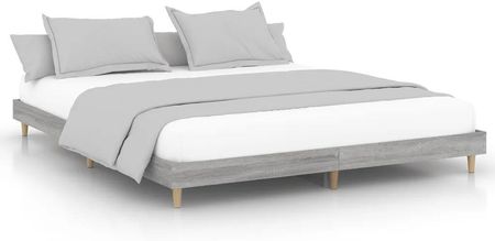 vidaXL Rama łóżka szary dąb sonoma 180x200cm materiał drewnopochodny 832019