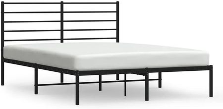 vidaXL Metalowa rama łóżka z wezgłowiem czarna 140x200cm 352320