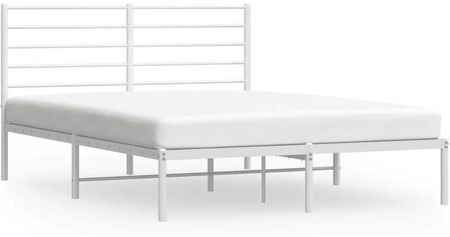 vidaXL Metalowa rama łóżka z wezgłowiem biała 160x200cm 352371