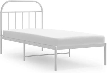 vidaXL Metalowa rama łóżka z wezgłowiem biała 90x200cm 353677