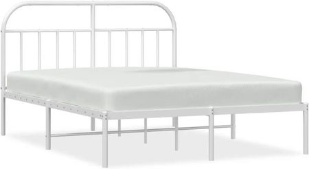 vidaXL Metalowa rama łóżka z wezgłowiem biała 140x200cm 353685