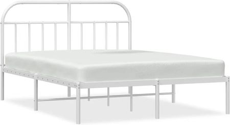 vidaXL Metalowa rama łóżka z wezgłowiem biała 160x200cm 353687