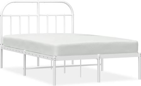 vidaXL Metalowa rama łóżka z wezgłowiem biała 120x200cm 353682