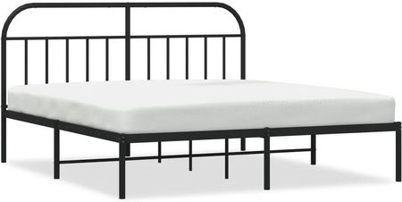 vidaXL Metalowa rama łóżka z wezgłowiem czarna 180x200cm 353639
