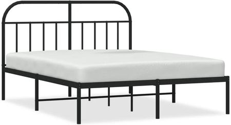 vidaXL Metalowa rama łóżka z wezgłowiem czarna 140x200cm 353636