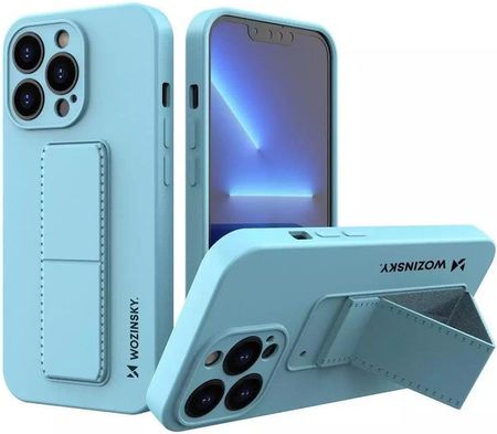 Wozinsky Kickstand Case étui en silicone avec support pour iPhone 13 mini bleu clair