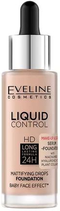 Eveline Cosmetics Liquid Control Hd Matujący Podkład Do Twarzy Z Niacynamidem 003 Ivory Beige 32Ml