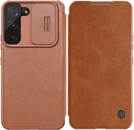 Nillkin Qin Leather Pro Case Case pour Samsung Galaxy S22 + (S22 Plus) Camera Protector Holster Cover Flip Cover Marron