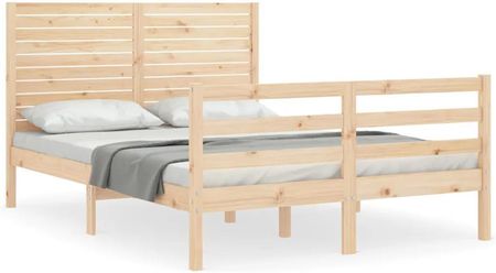 vidaXL Rama łóżka z wezgłowiem 4FT mała podwójna lite drewno 120x190cm 3194996