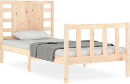 vidaXL Rama łóżka z wezgłowiem 3FT pojedyncza lite drewno 90x190cm 3192781