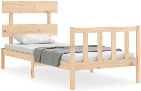 vidaXL Rama łóżka z wezgłowiem 3FT pojedyncza lite drewno 90x190cm 3193236