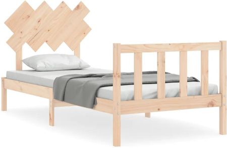 vidaXL Rama łóżka z wezgłowiem 3FT pojedyncza lite drewno 90x190cm 3193431