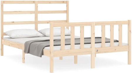 vidaXL Rama łóżka z wezgłowiem 4FT mała podwójna lite drewno 120x190cm 3191876