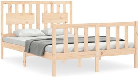 Vidaxl Rama łóżka z wezgłowiem 4FT mała podwójna lite drewno 120x190cm 3192396